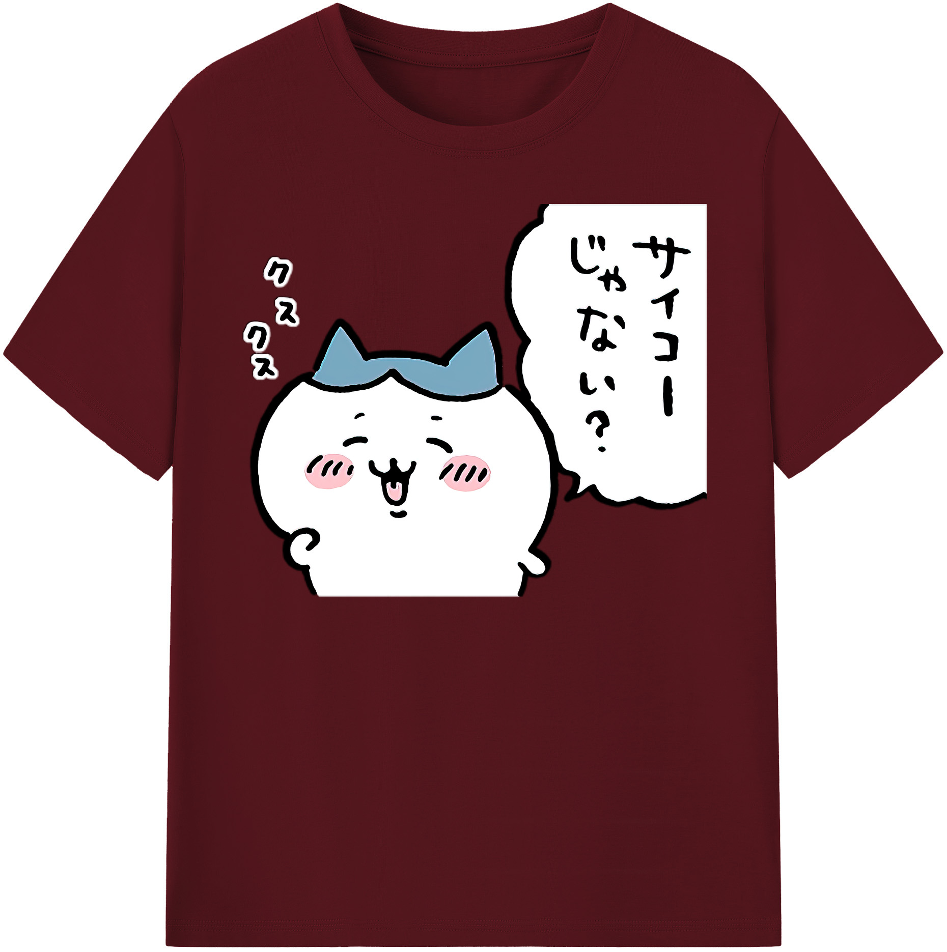 （画像用） ちいかわ ハチワレ Chii-kawa hachiware 綿100％半袖Tシャツ（フロントプリント）